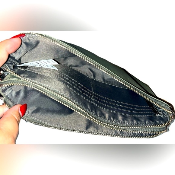 Lululemon Dual Pouch Grey Sage Green Wristlet Bag
